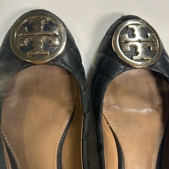 Tory Burch black quilted leather Benton ballet flats - Picture 12 of 15